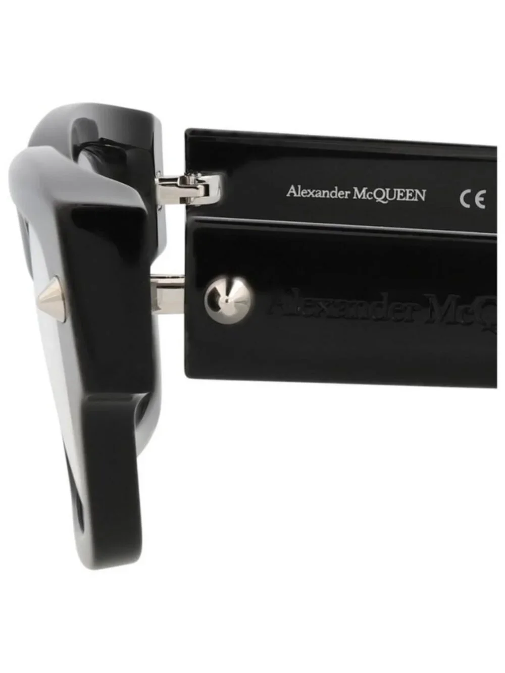 New Alexander McQueen Unisex Square/Rectangle Black Black Transparent Fashion De